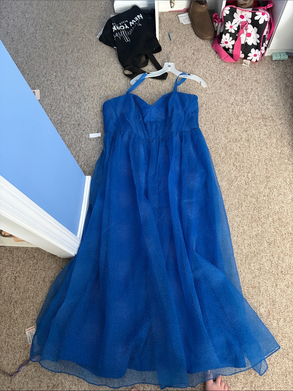 Elegant Royal Blue Sparkle Tulle Prom Dress